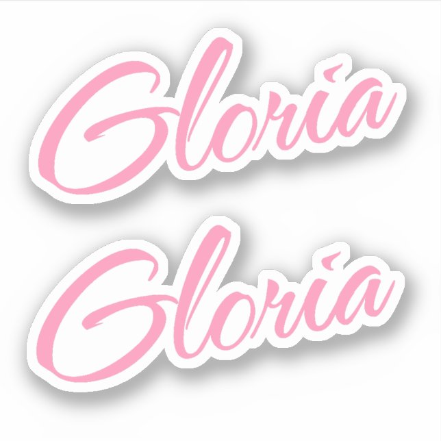 Gloria Decorative Name in Pink x2 Sticker (Front)