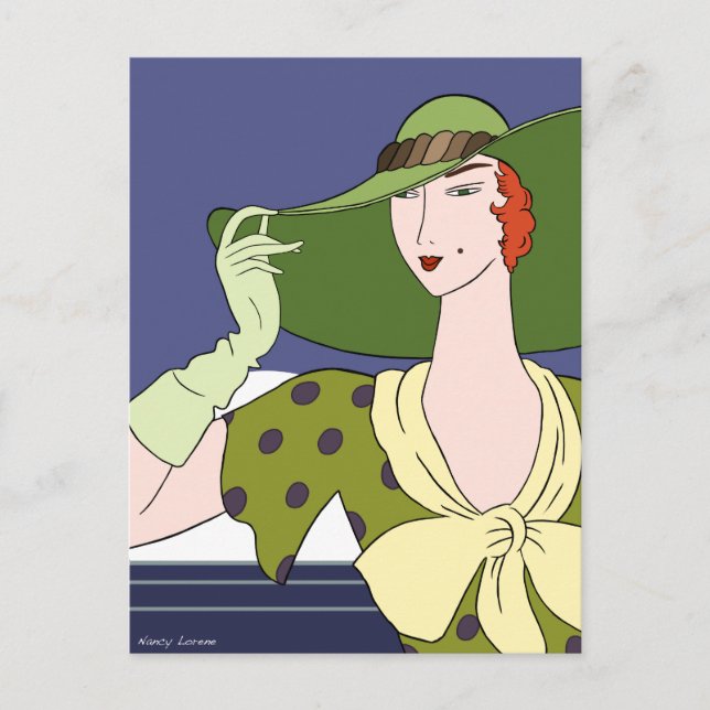 Gloria in Green and Yellow Postcard (Front)
