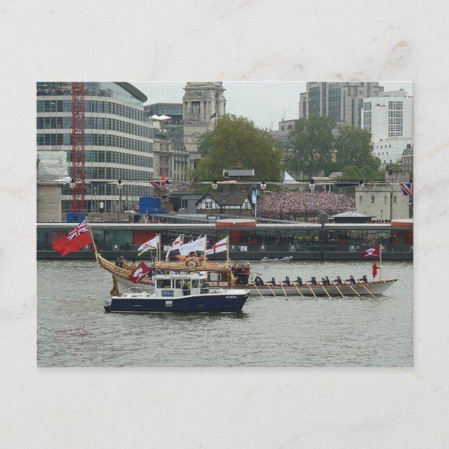 "Gloriana" passes Tower Pier Postcard (Front)