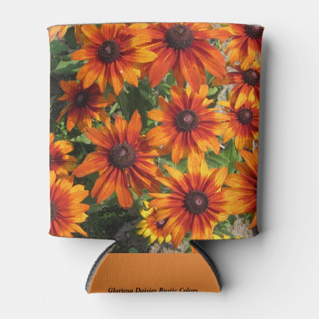 Gloriosa Daisies Rustic Colours Can Cooler (Front)