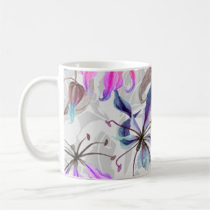 Gloriosa Lily Flowers: Elegant Watercolor Coffee Mug