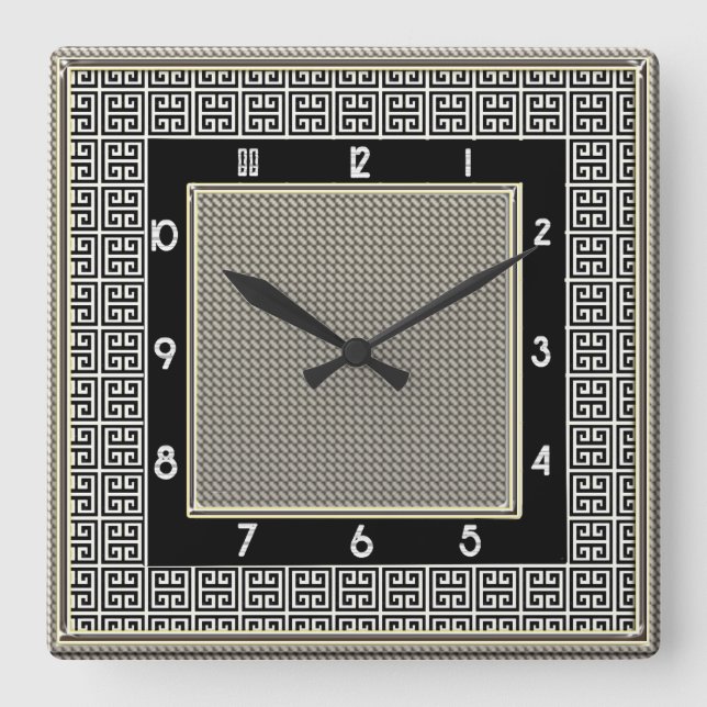 Glorious Art Deco Square Wall Clock (Front)