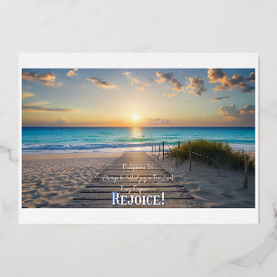 Glorious Beach Image with Philippians 4:4 Rejoice!
