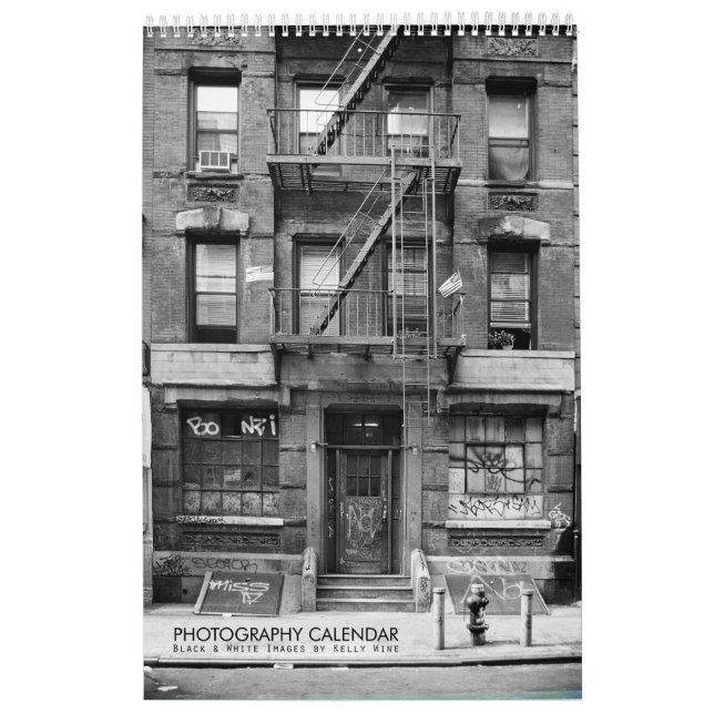 GLORIOUS BLACK & WHITE PHOTO CALENDAR - Kelly Wine (Cover)