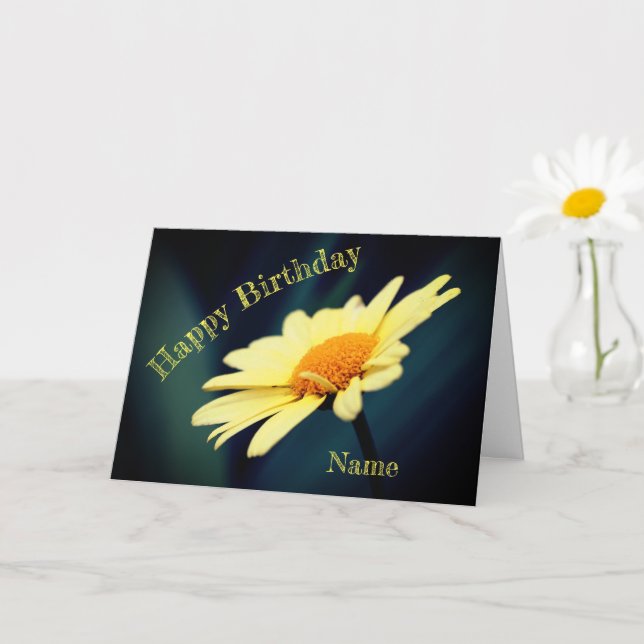 Glorious Daisy Flower Personalised Birthday  Card (Small Plant)