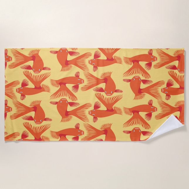 “Glorious Goldfish” Beach Towel (Front)