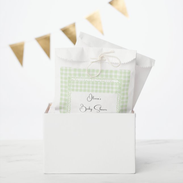 Glorious Green Gingham Favour Bag (Party)