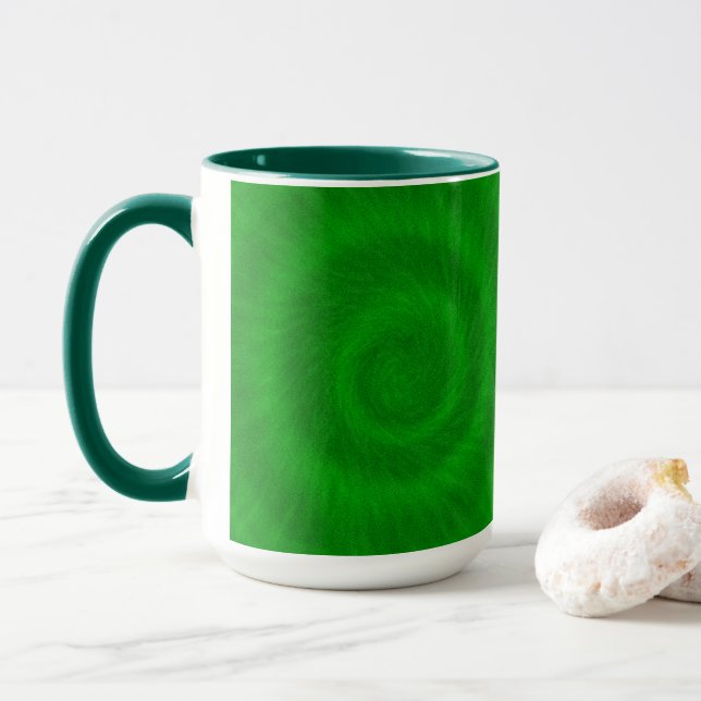 Glorious Green Tie Dye Effect,  Mug (With Donut)