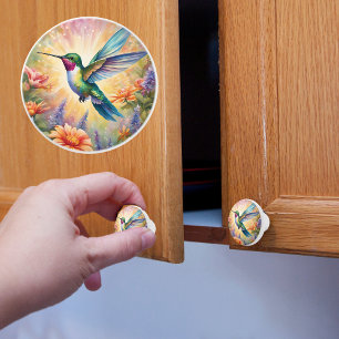 Glorious Hummingbird Ceramic Knob