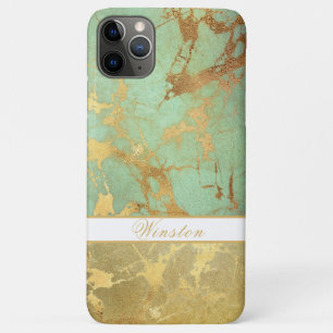 GLORIOUS MARBLE LOOK, EDITABLE MONOGRAM iPhone 11 PRO MAX CASE