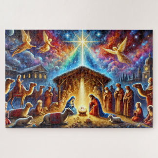 Glorious Nativity Scene Christmas Manger Story Jigsaw Puzzle