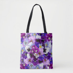 Glorious pansies, pretty and colourful, tote bag
