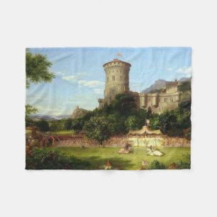 Glorious Past (Mediaeval Joust) (by Thomas Cole) Fleece Blanket