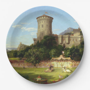 Glorious Past (Mediaeval Joust) (Vintage Art) Paper Plate
