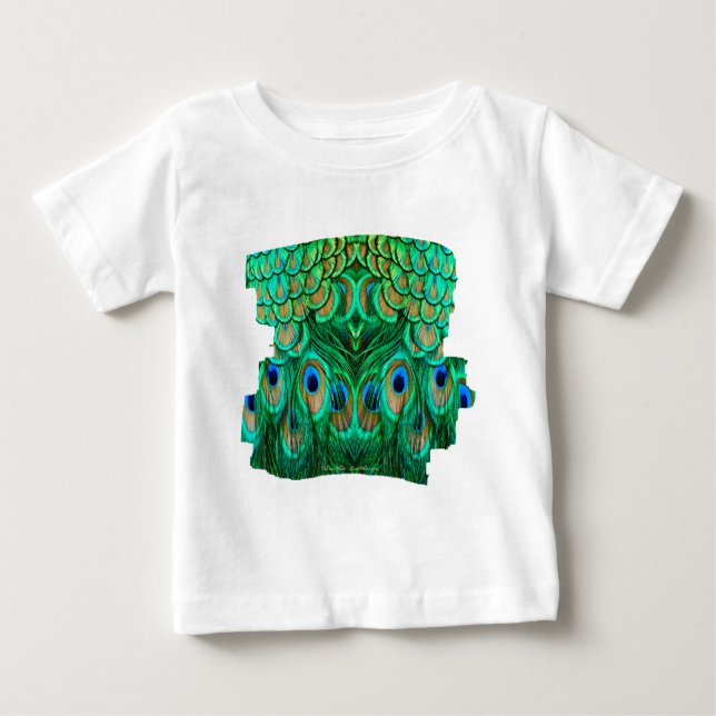 Glorious Peacock Feathers Baby T-Shirt (Front)