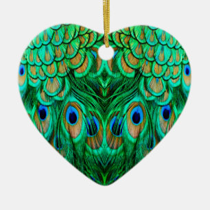 Glorious Peacock Feathers Ceramic Tree Decoration