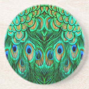 Glorious Peacock Feathers Coaster