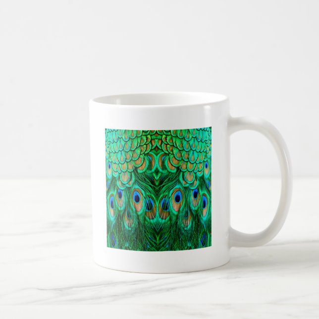 Glorious Peacock Feathers Coffee Mug (Right)