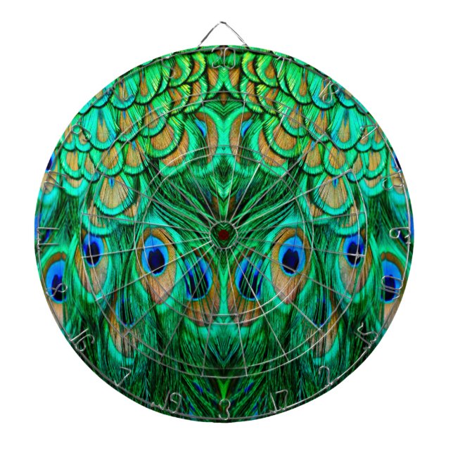 Glorious Peacock Feathers Dartboard (Front)