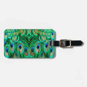 Glorious Peacock Feathers Luggage Tag