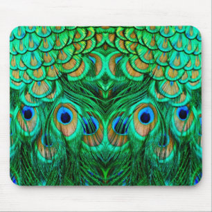 Glorious Peacock Feathers Mouse Pad