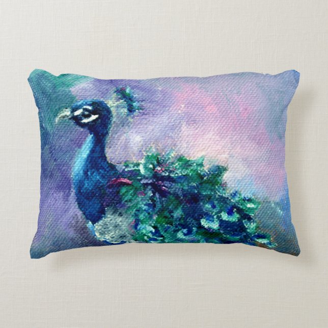 Glorious Peacock II Decorative Cushion (Front)