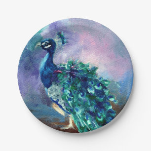 Glorious Peacock II Paper Plate