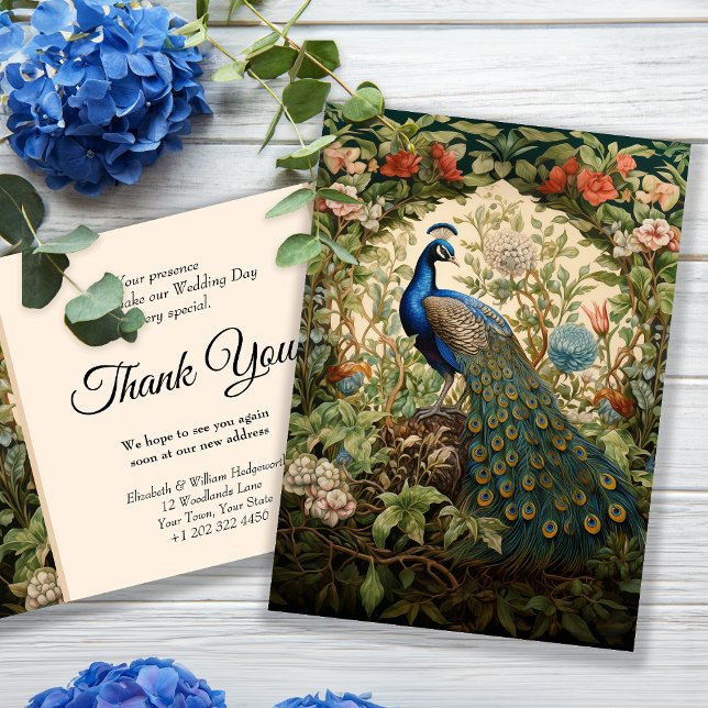 Glorious Peacock Vintage Thank You Notes (Creator Uploaded)