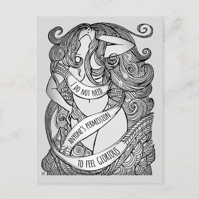 Glorious Postcard in Grey (Front)