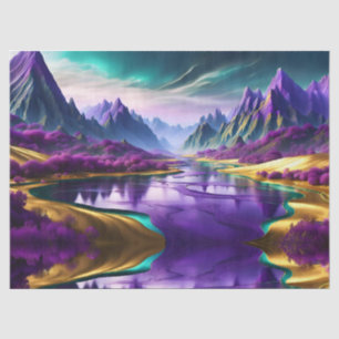 Glorious Purple and Gold Landscape Tissue Paper