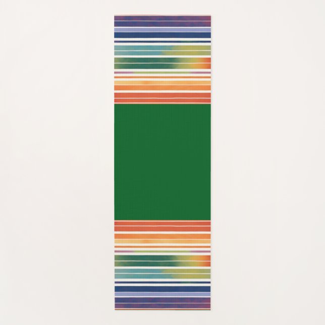 Glorious Rainbow Stripes Yoga Mat (Front)