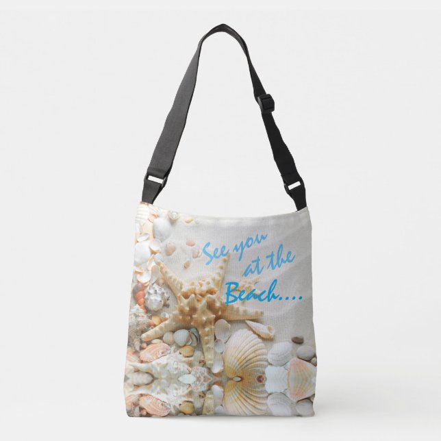 Glorious Sea Shell on The Beach on a Crossbody Bag (Front)