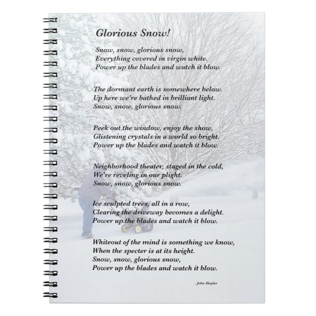 Glorious Snow Seasonal Poem Notebook (Front)