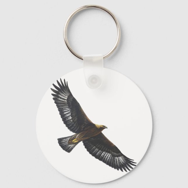 Glorius Golden Eagle Soaring Key Ring (Front)