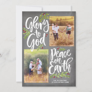 Glory and Peace 2 Ph Chalk   Christmas Photo Card