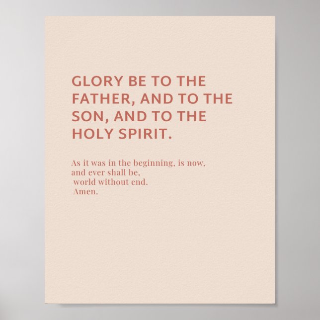 Glory Be Prayer Poster (Front)