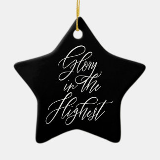 Glory in the Highest Religious Christmas Black Ceramic Ornament