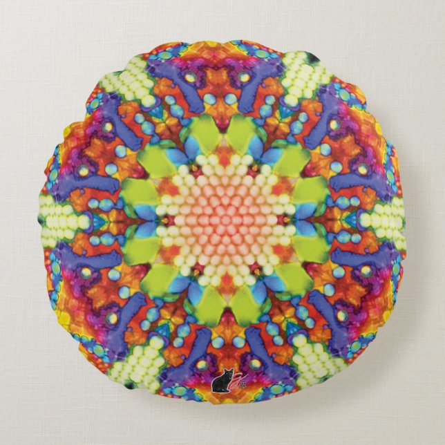 Glory Kaleidoscope  Round Cushion (Front)