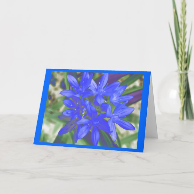 Glory Of The Snow Fluorescent Blue Greeting Card (Front)