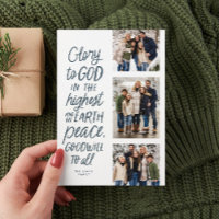 Glory to God blue three photo religious Christmas