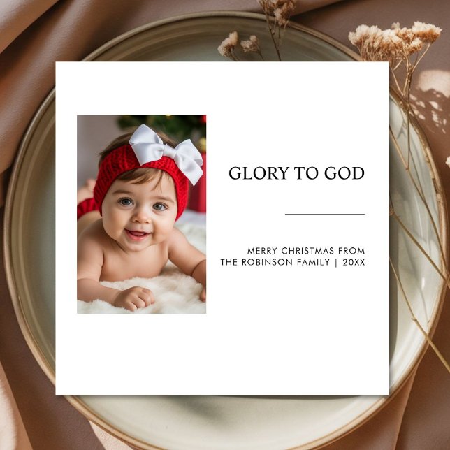 Glory to God Cozy Family Christmas photo card (Creator Uploaded)
