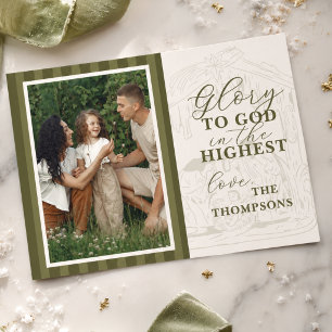 Glory to God in the Highest Christian Photo Holiday Card