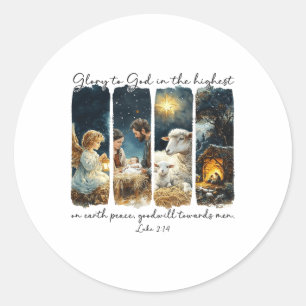 Glory To God In The Highest - Christmas Nativity G Classic Round Sticker