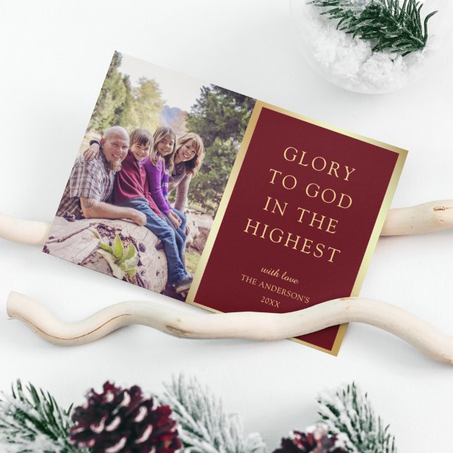 Glory To God In The Highest | Christmas Photo Holiday Card (Creator Uploaded)