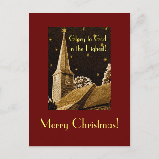Glory to God in the Highest! Holiday Postcard (Front)