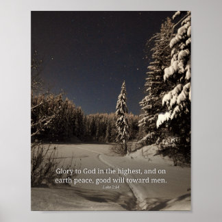 Glory To God In The Highest Luke 2:14 Christmas Sc Poster