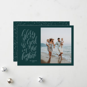 Glory to God in the highest religious photo Holiday Card