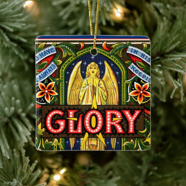 Glory to God in the Highest... Square Ceramic Ornament (Tree)