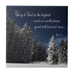 Glory to God - Luke 2:14 Ceramic Tile