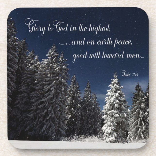 Glory to God - Luke 2:14 Coaster (Front)